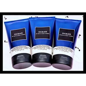 Bath & Body Works 2-in-1 Body Scrub & Wash 8 fl oz OCEAN For Men with Shea x3